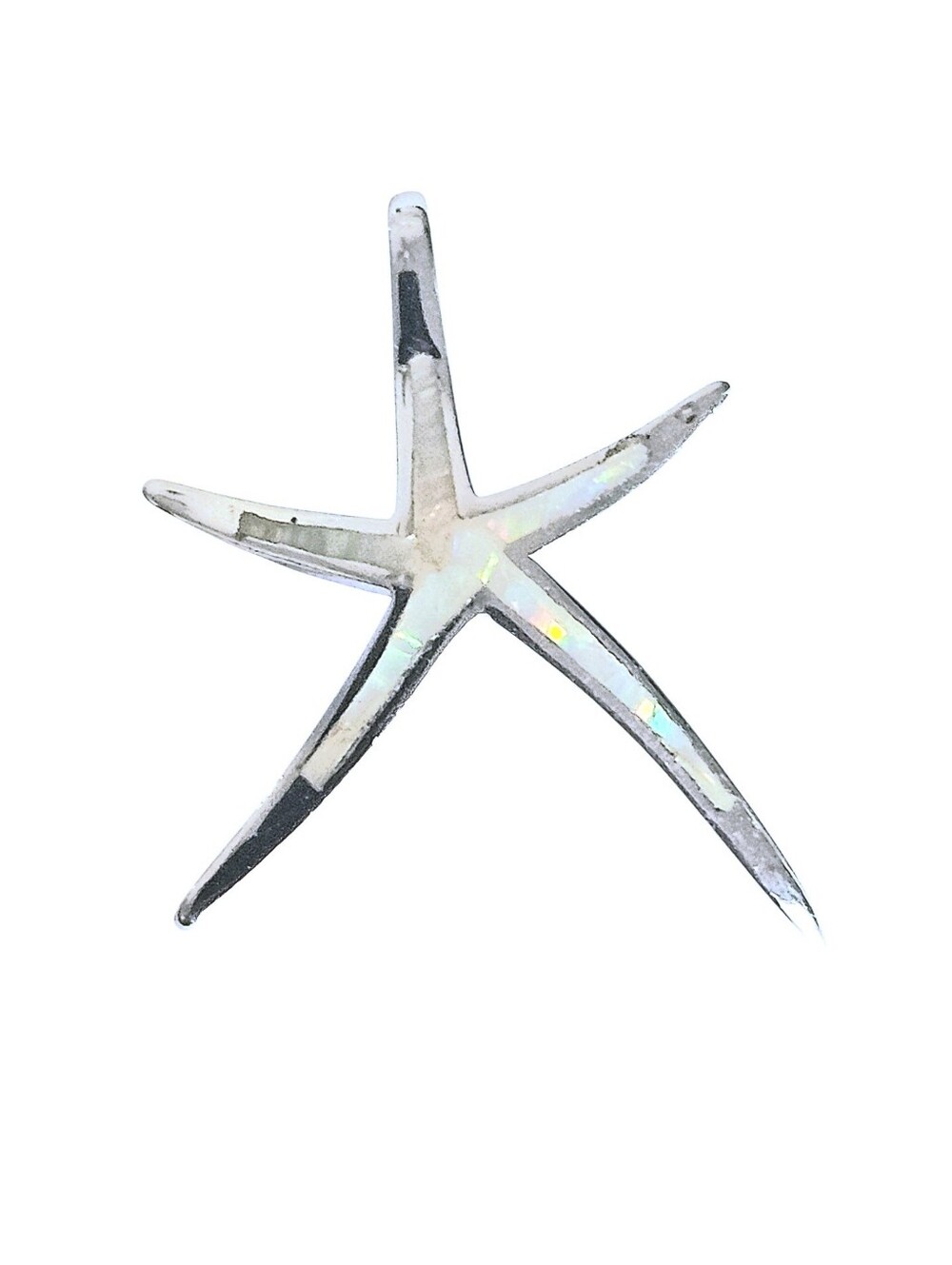 Starfish Sterling Silver White Opal Inlay Necklace Pendant